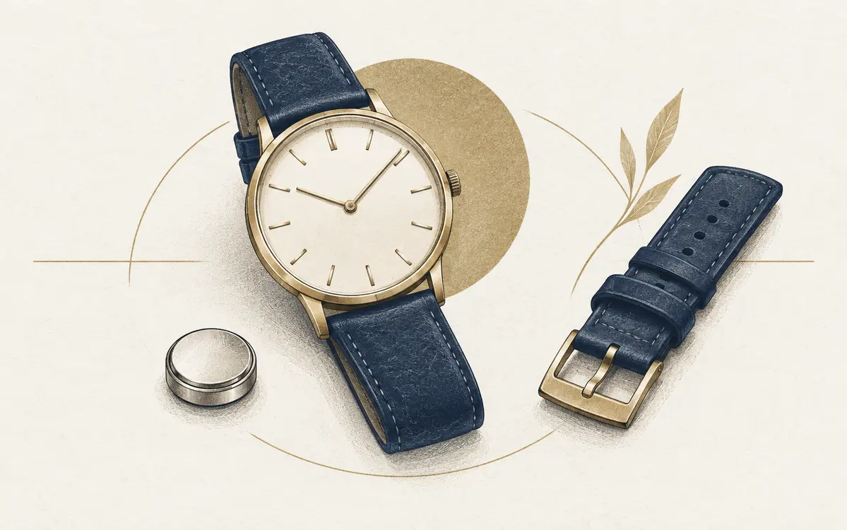 Illustration zu Batteriewechsel und Uhrenarmbandservice